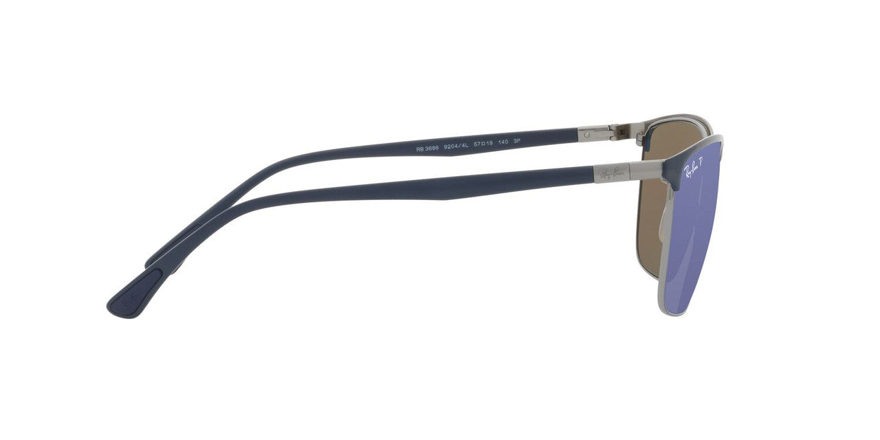Aros De Sol Ray-Ban Rb3686 Blue On Gunmetal