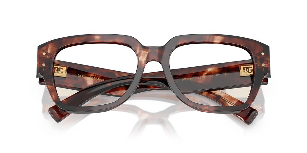 Aros Oftálmicos Dolce & Gabbana Dg3405 Oscuro Rojo Havana