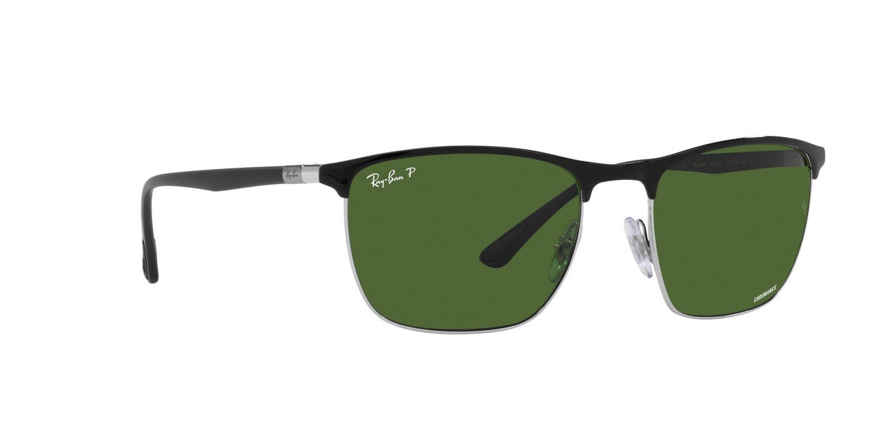 Aros De Sol Ray-Ban Rb3686 Black On Silver
