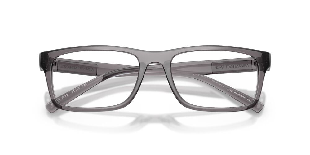 Aros Oftálmicos Armani Exchange Ax3115 Shiny Clear Gris