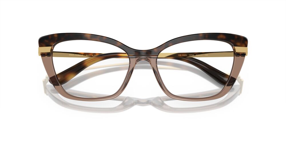 Aros Oftálmicos Dolce & Gabbana Dg3325 Top Havana On Transp Cafe